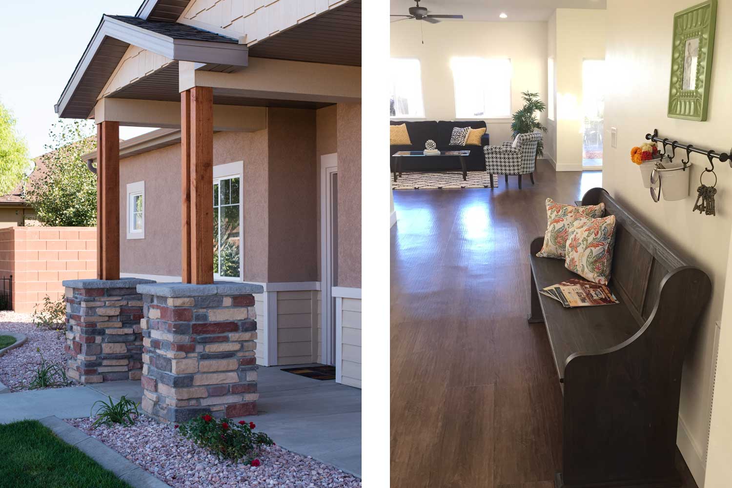 exterior of the front door and interior entry way