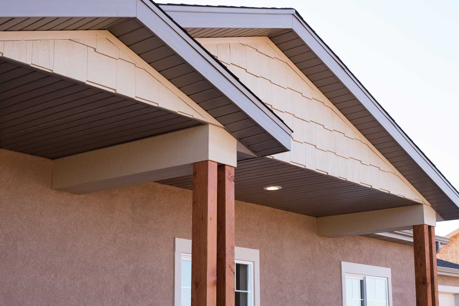 close up of the soffit and roof