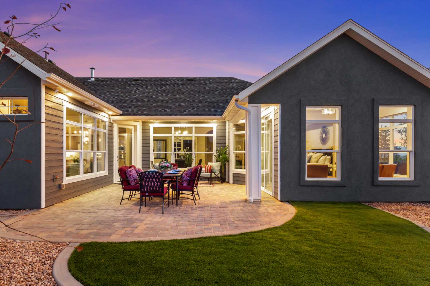 Outdoor living space between living room and master bedroom. 